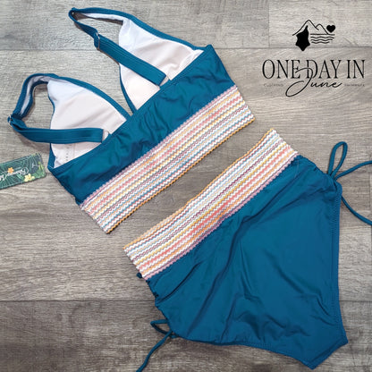 Blooming Jelly High Waist Bikini Swimsuit Size M