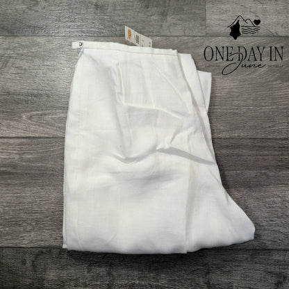 Talbots Irish Linen Women's White Straight Leg Dress Pants NWT Size 8