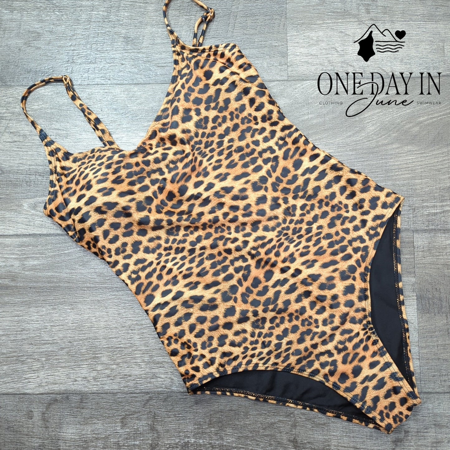 Aleumdr Leopard Print One Piece Swimsuit Size S