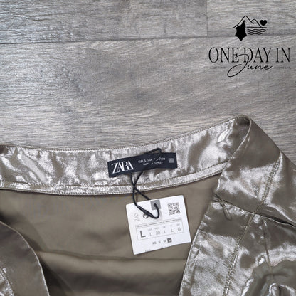 Zara Shimmer Gold Skirt Size L