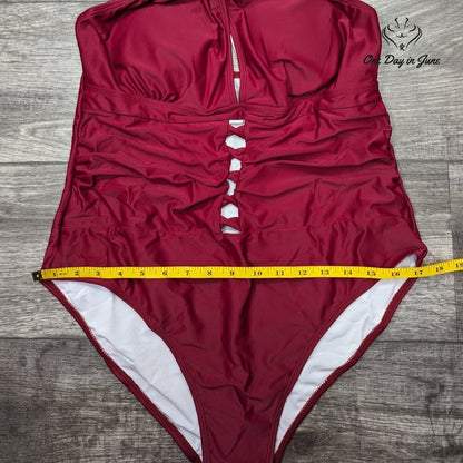 Charmo V Neck One Piece Swimsuit Size 2XL