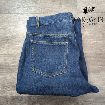 Christopher & Banks Embroidered Hemmed Straight Leg Jeans Size 12