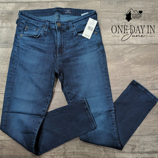 AG Adriano Goldschmied Straight Leg Jeans Dark Wash Stretch NWT $215 Size 4 (27)