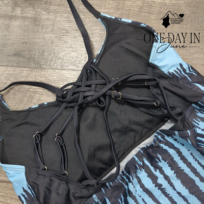 CharmLeaks Plus Size Cage Back Tankini Swimsuit Size 3XL