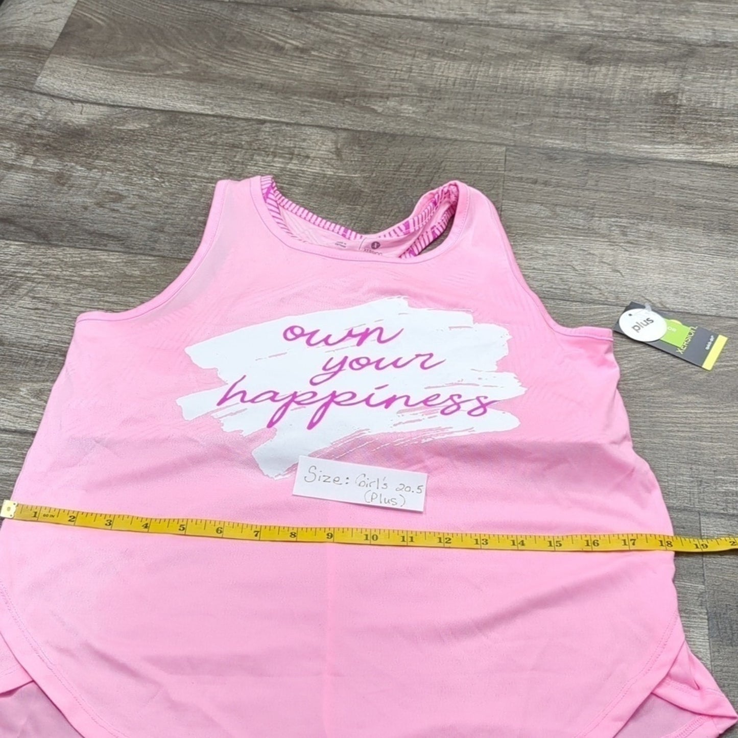 Xersion Girls Plus Double Up Active Tank Top Pink NWT Size 14.5-16.5 Plus