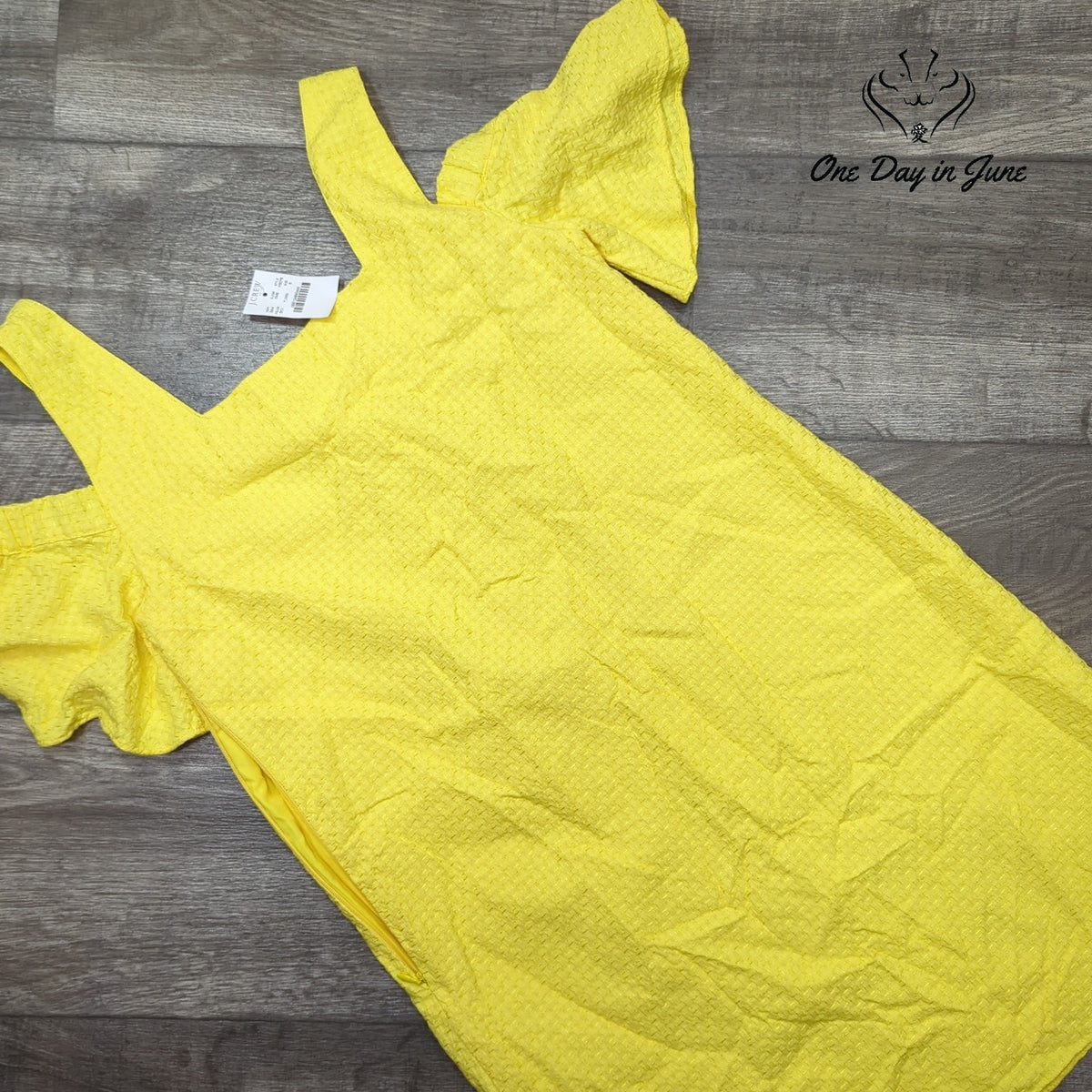 J.Crew Cold Shoulder Mini Dress Bright Yellow Textured Ruffle NWT Size S