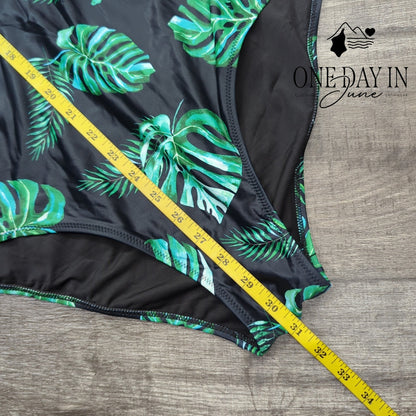 Tempt Me Plus Size V Neck Cross Back One Piece Swimsuit Size 18W