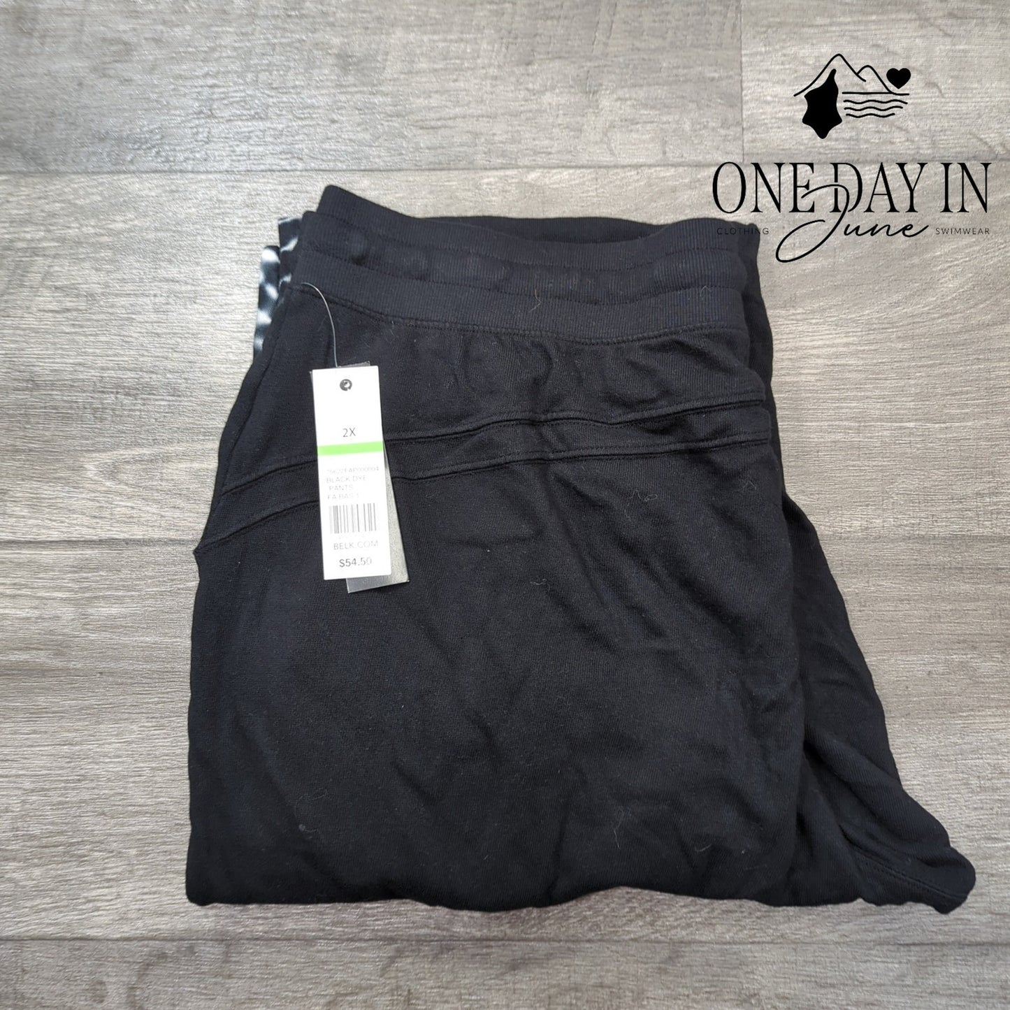 Zelos Plus Size Jogger Sweatpants Black Tie Dye Drawstring NWT Size 2X