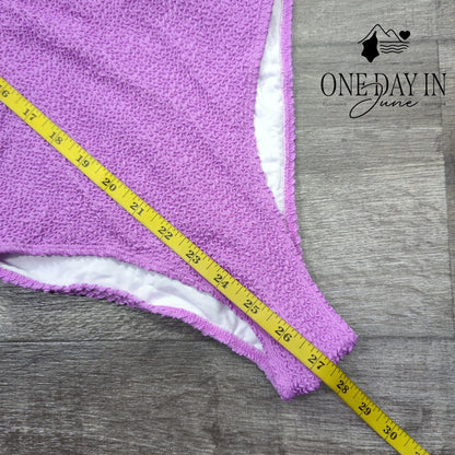 Limeeke Smocked One Shoulder One Piece Swimsuit Size M