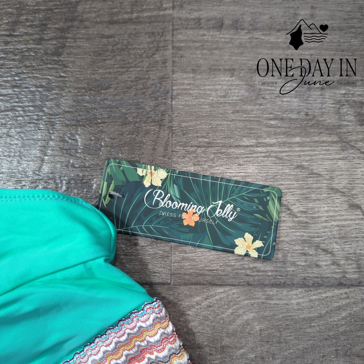 Blooming Jelly High Waist Drawstring Bikini Swimsuit Size L