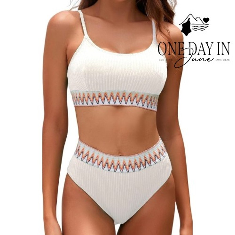 Zuobango Textured Crop Bikini Swimsuit Size S