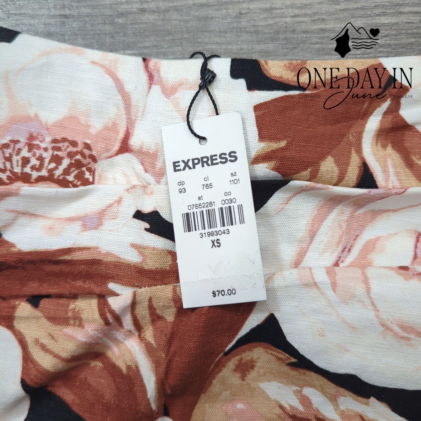 Express Linen Floral Pencil Skirt Size XS