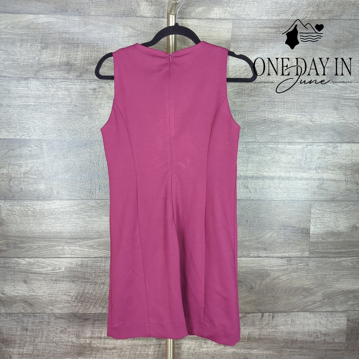 Premise Studio Petite Ponte Sleeveless Sheath Dress Sangria NWT $128 Size 4P