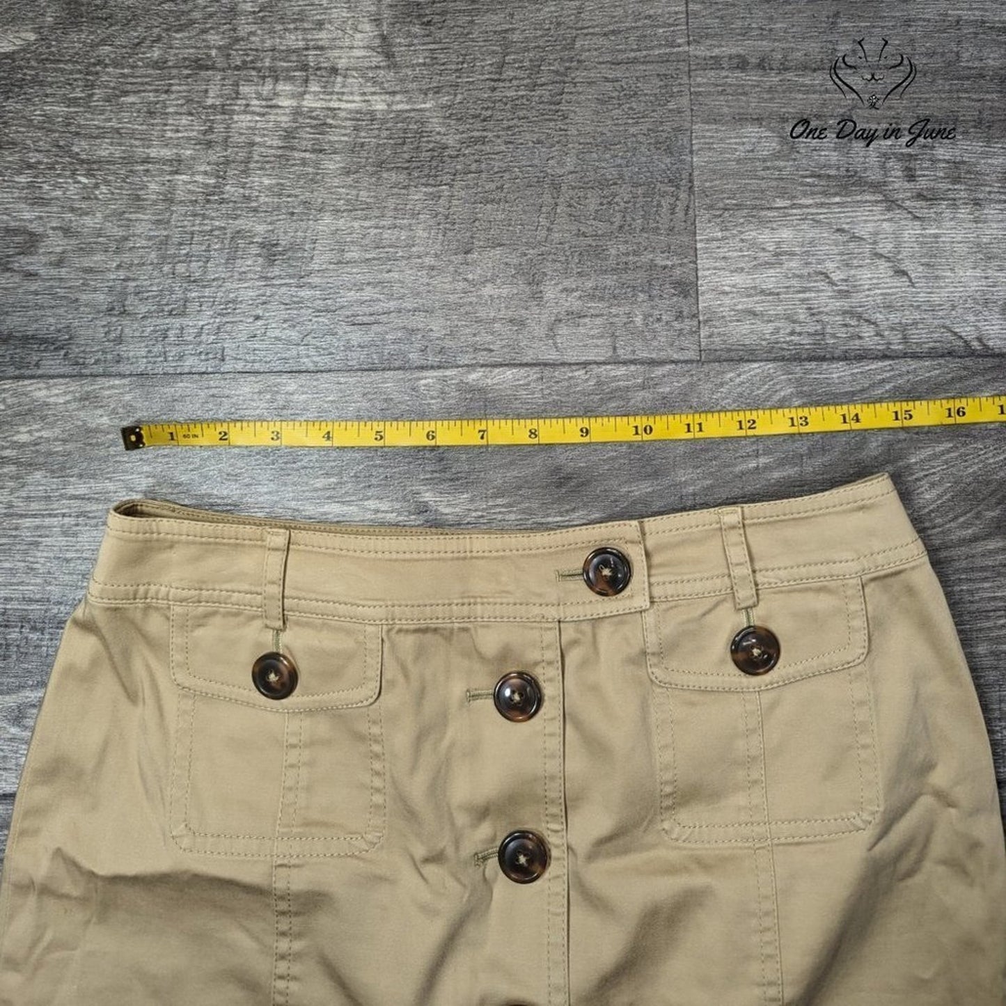 Jones New York Signature Petite Button Front Skirt Size 6P