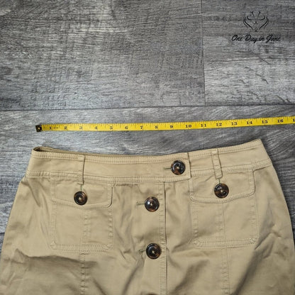 Jones New York Signature Petite Button Front Skirt Size 6P