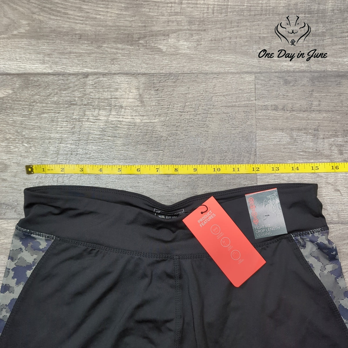 Atmosphere Tight Fit Crop Workout Leggings Black Camo Mesh NWT Size 8