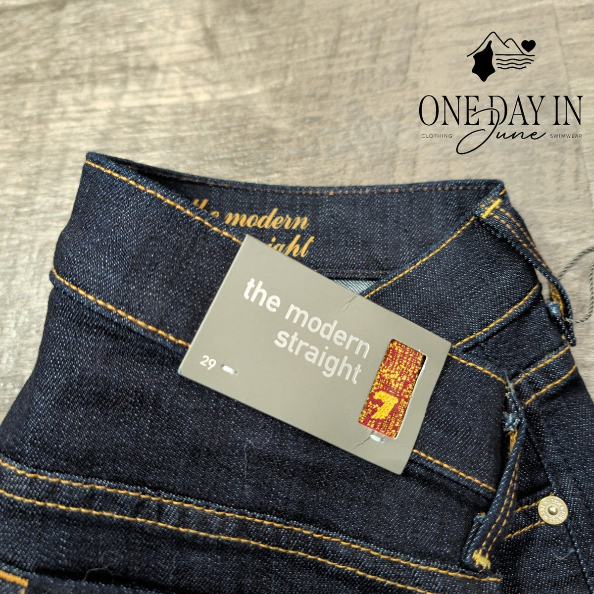7 For All Mankind The Modern Straight Leg Jeans Dark Wash NWT Size 8 (29)
