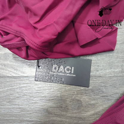 Daci Plus Size High Waist Ruffle Bikini Swimsuit Size 18W