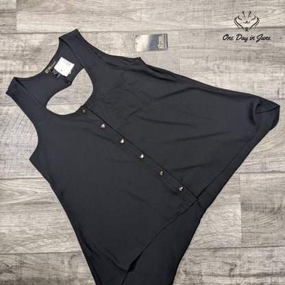 Grass Collection Sheer Button Front Tank Top Size S