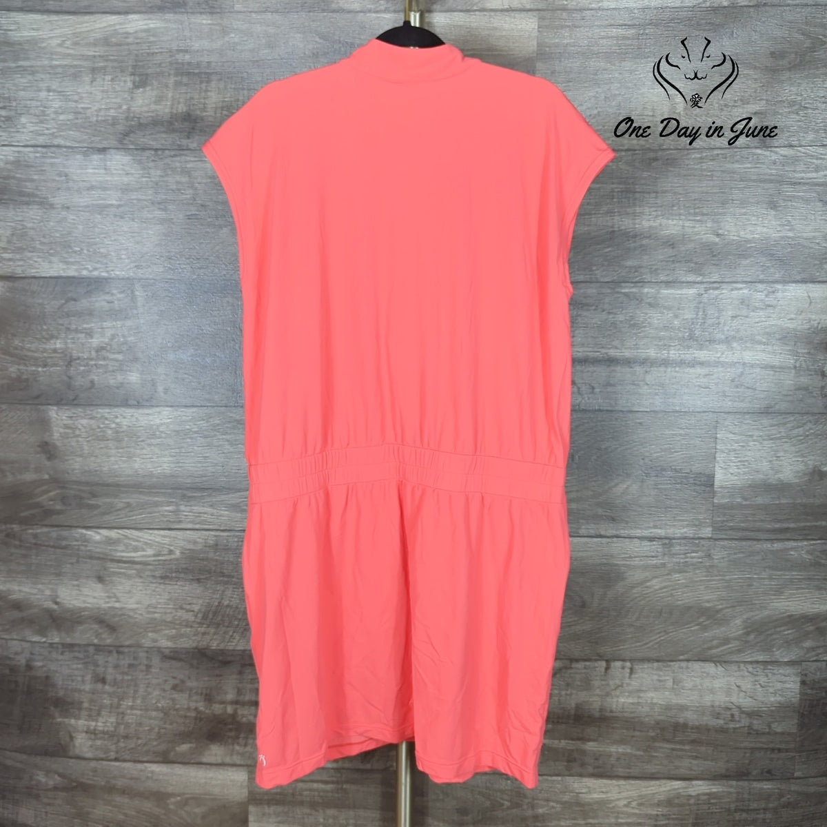 Kinona Coral Pink Short Sleeve Quarter Zip Golf Mini Dress Size XXL