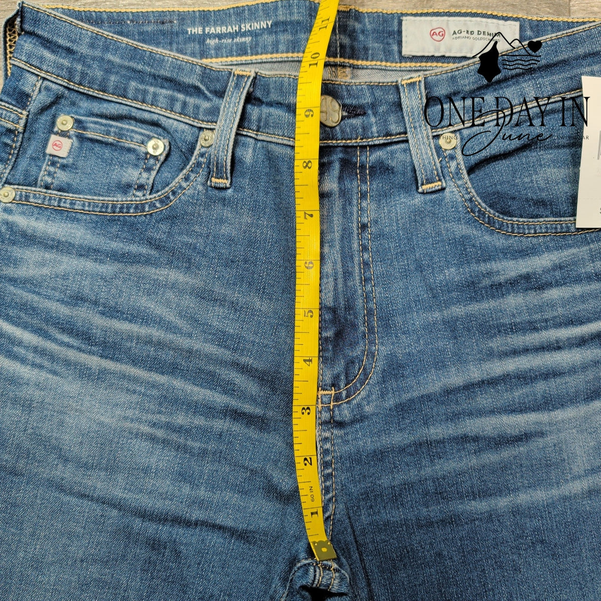 AG Adriano Goldschmied The Farrah High Rise Skinny Jeans Blue NWT Size 4 (27)