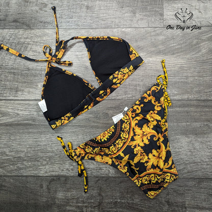 Fokulunda Halter String Bikini Swimsuit Size M