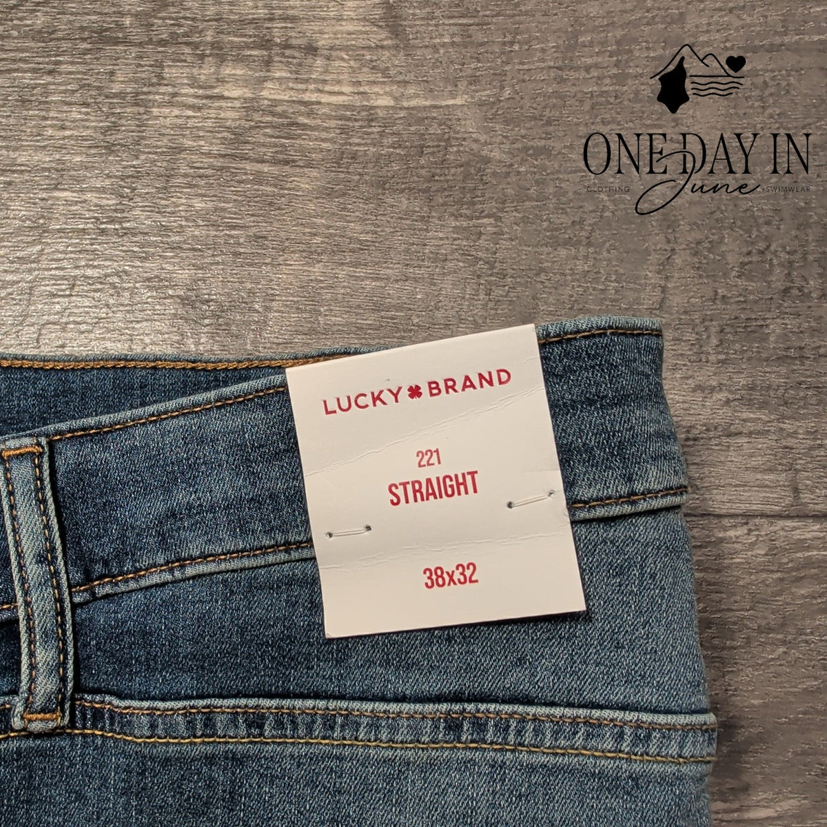Lucky Brand 221 Straight Jeans Mens Medium Wash Advanced Stretch NWT Size 38X32