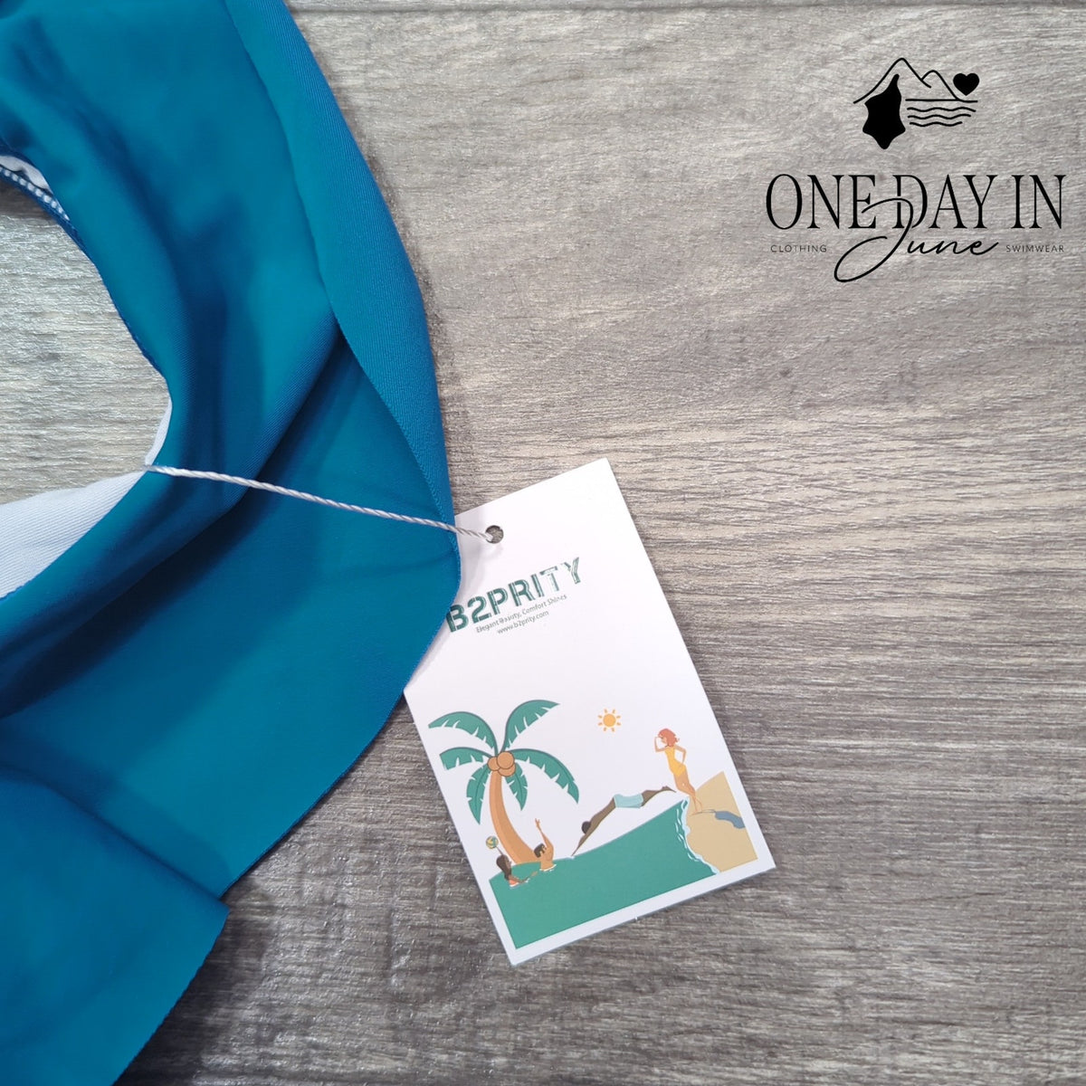 B2Prity Ruffle Cutout V Neck One Piece Swimsuit Teal NWT Size M