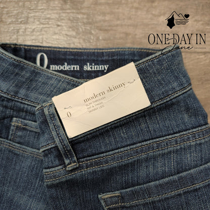 Loft Modern Skinny Jeans Dark Wash Blue Stretch Denim NWT Size 0