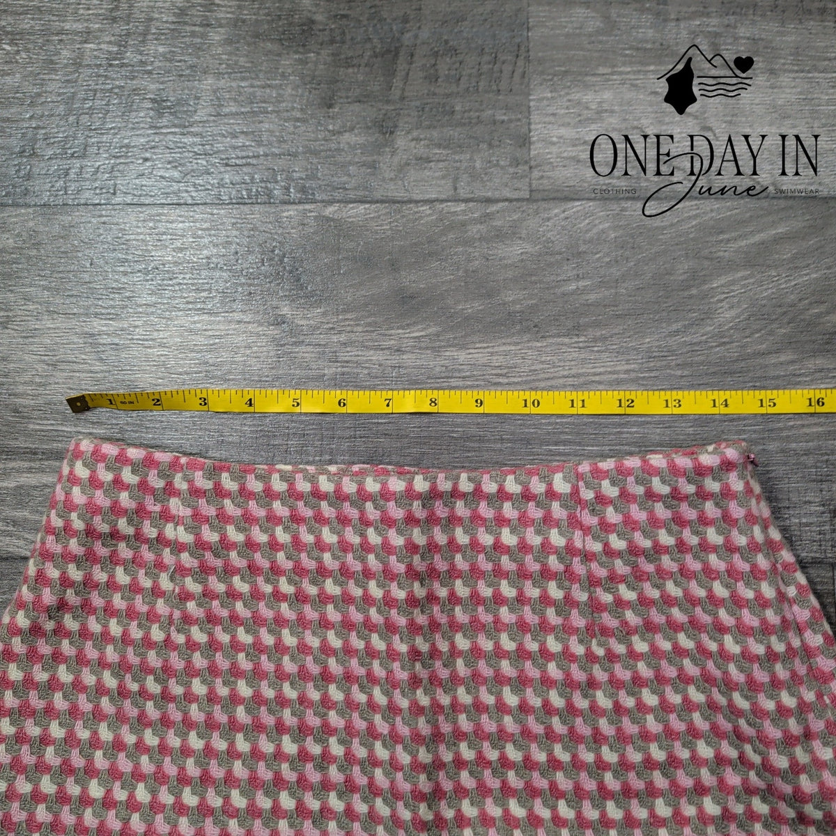 Pendleton Petite Wool A Line Skirt Pink Gray Cream Textured Size 6