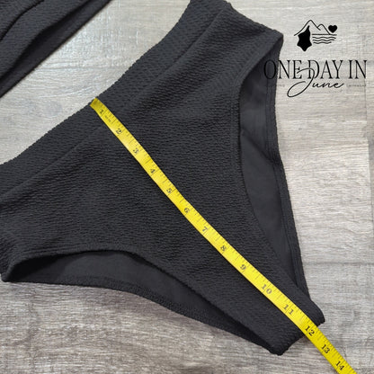 CharmLeaks Textured Crop High Cut Bikini Swimsuit Size M
