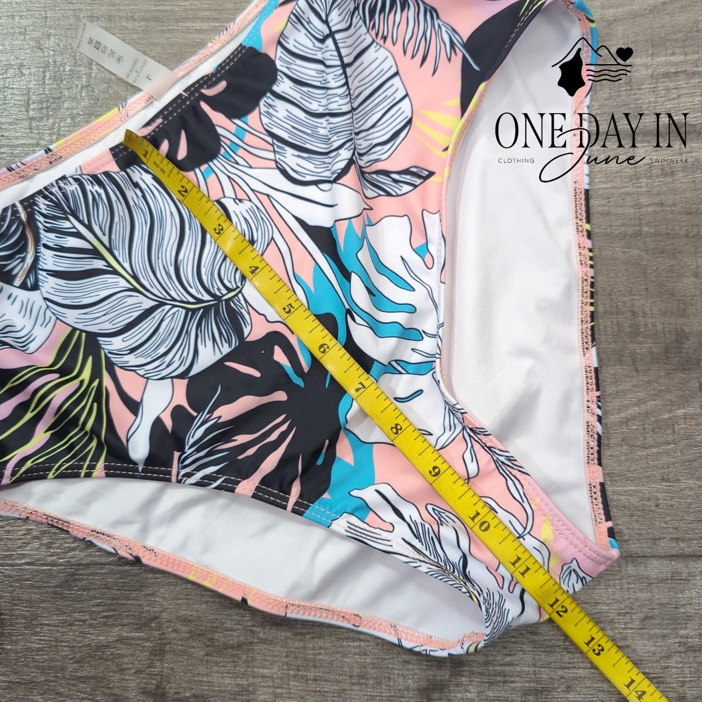 CharmLeaks Halter Drawstring High Waist Tankini Swimsuit Size L