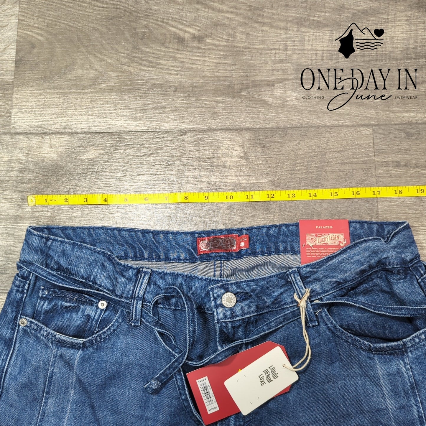 Lucky Brand Palazo Liquid Denim Wide Leg Jeans Size 14