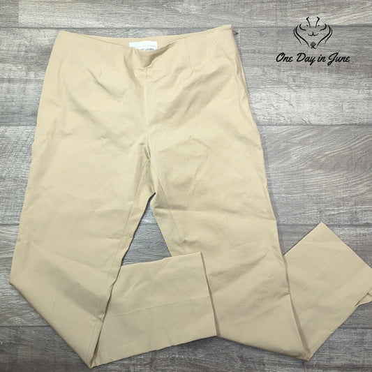 Elliot Lauren Ankle Dress Pants Beige Tan Flat Front Trousers Size 2