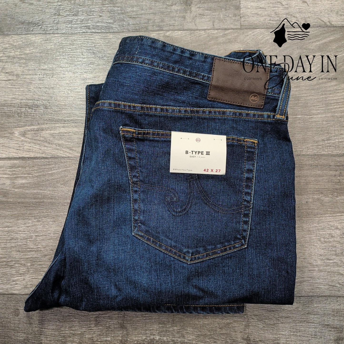AG Adriano Goldschmied B-Type III Easy Fit Dark Wash Straight NWT Size 42X27