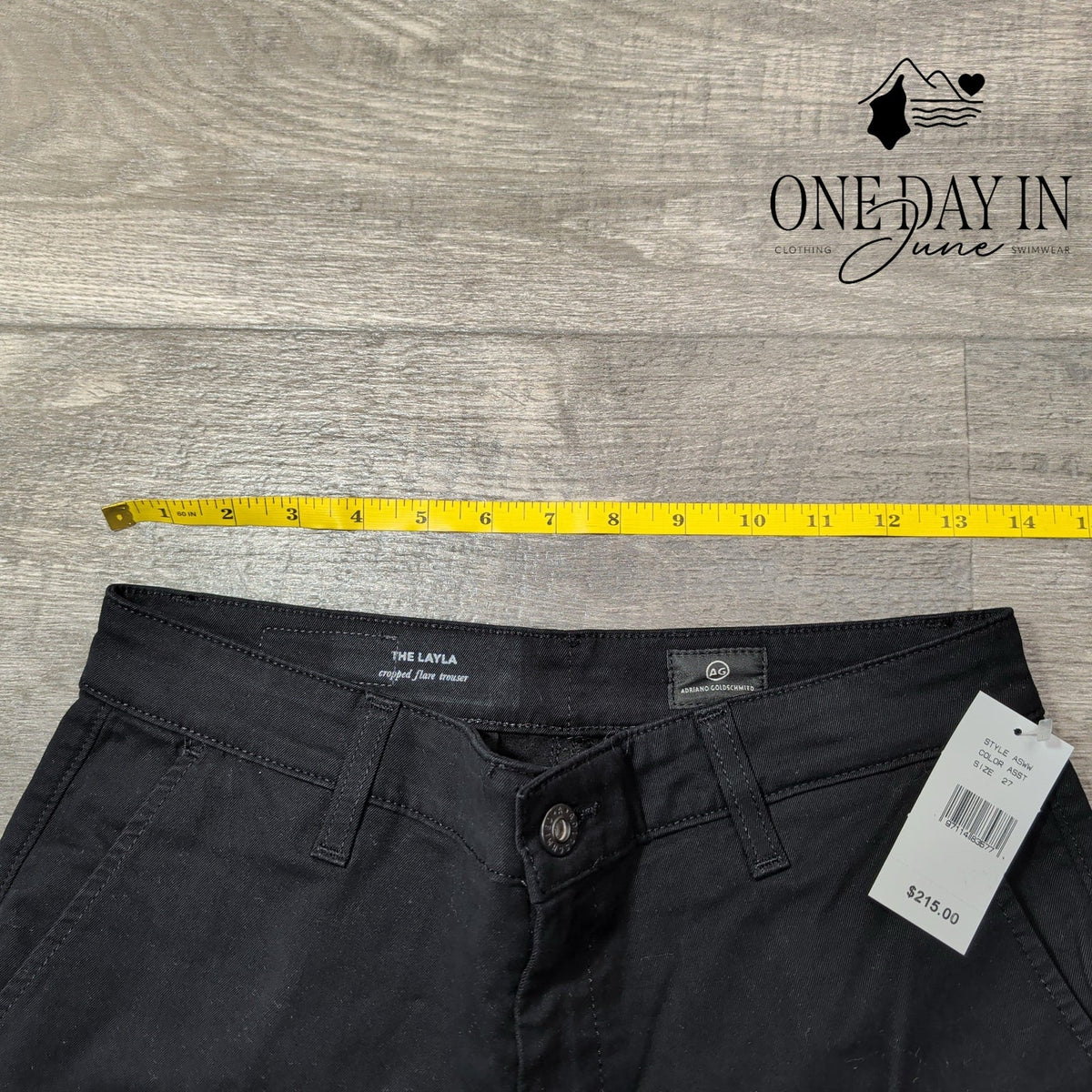 AG Adriano Goldschmied The Layla Cropped Flare Trouser Pants Black NWT Size 4