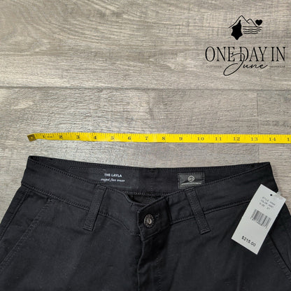 AG Adriano Goldschmied The Layla Cropped Flare Trouser Pants Black NWT Size 4