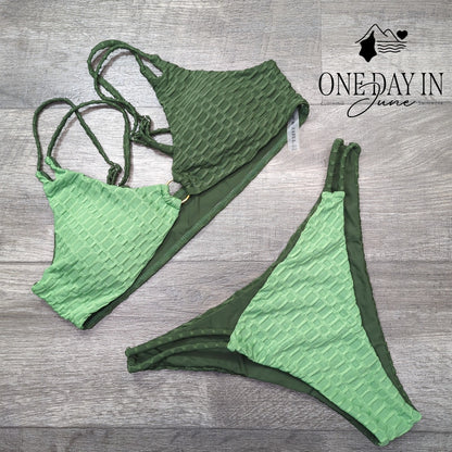 Zaful Ring Front Textured Bikini Swimsuit Size 10