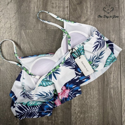 Gabrielle-Aug Retro Flounce Bikini Top Size 8