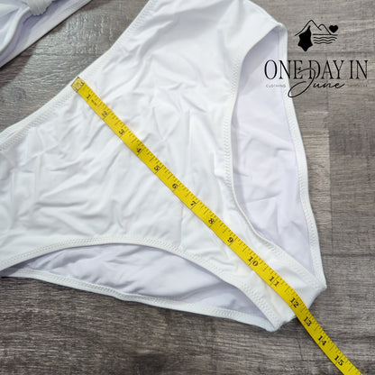 Honlyps High Waist Knot Front Bikini Swimsuit Size M