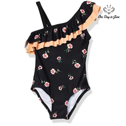 Kanu Surf Morgan Floral One Shoulder One Piece Swimsuit Size 14