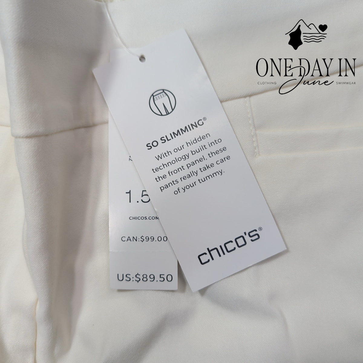 Chico's So Slimming Brigitte Slim Leg Crop Pants White NWT Size Chico's 1.5 (10)