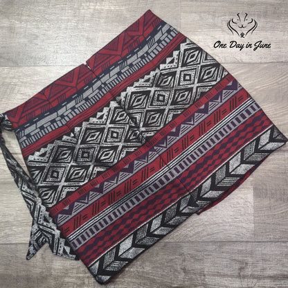 Express Aztec Geometric Print Mini Skirt Burgundy Black NWT Size 10