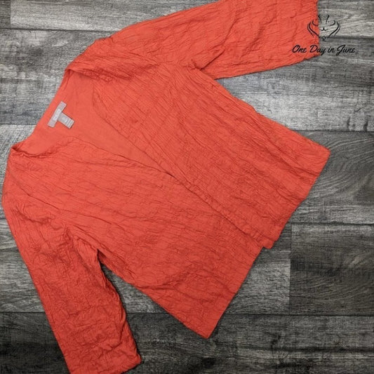 Chico's Smocked Textured Casual Jacket Size 4 (Chicos size 0)