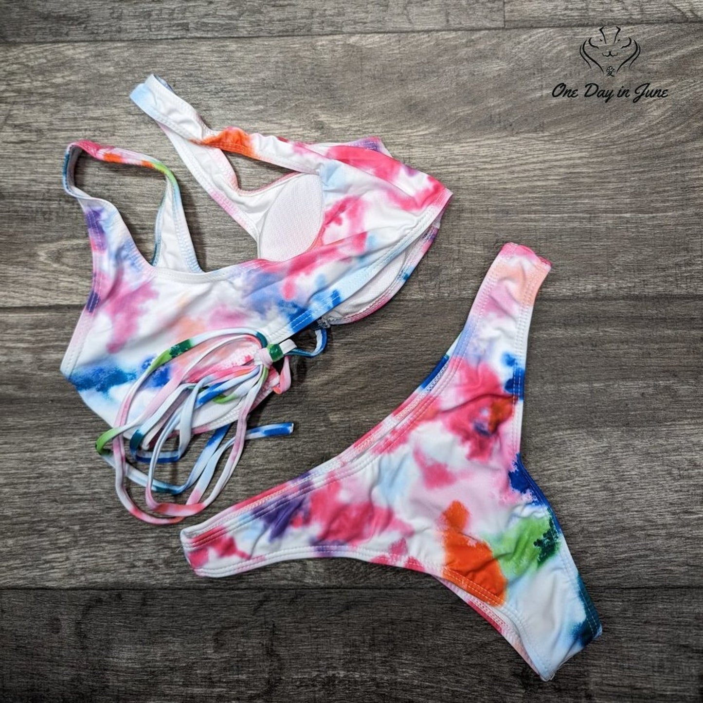 Qleicom Padded Wrap Bikini Swimsuit Size S