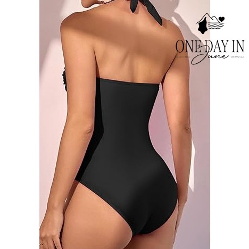 Eomenie Scallop Edge Tummy Control One Piece Swimsuiit Size XL
