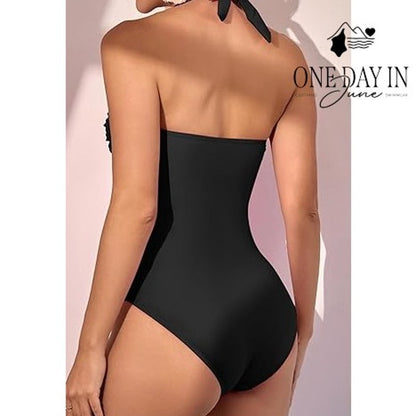 Eomenie Scallop Edge Tummy Control One Piece Swimsuiit Size XL