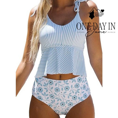 Beachsissi V Neck Floral Bikini Swimsuit Size S