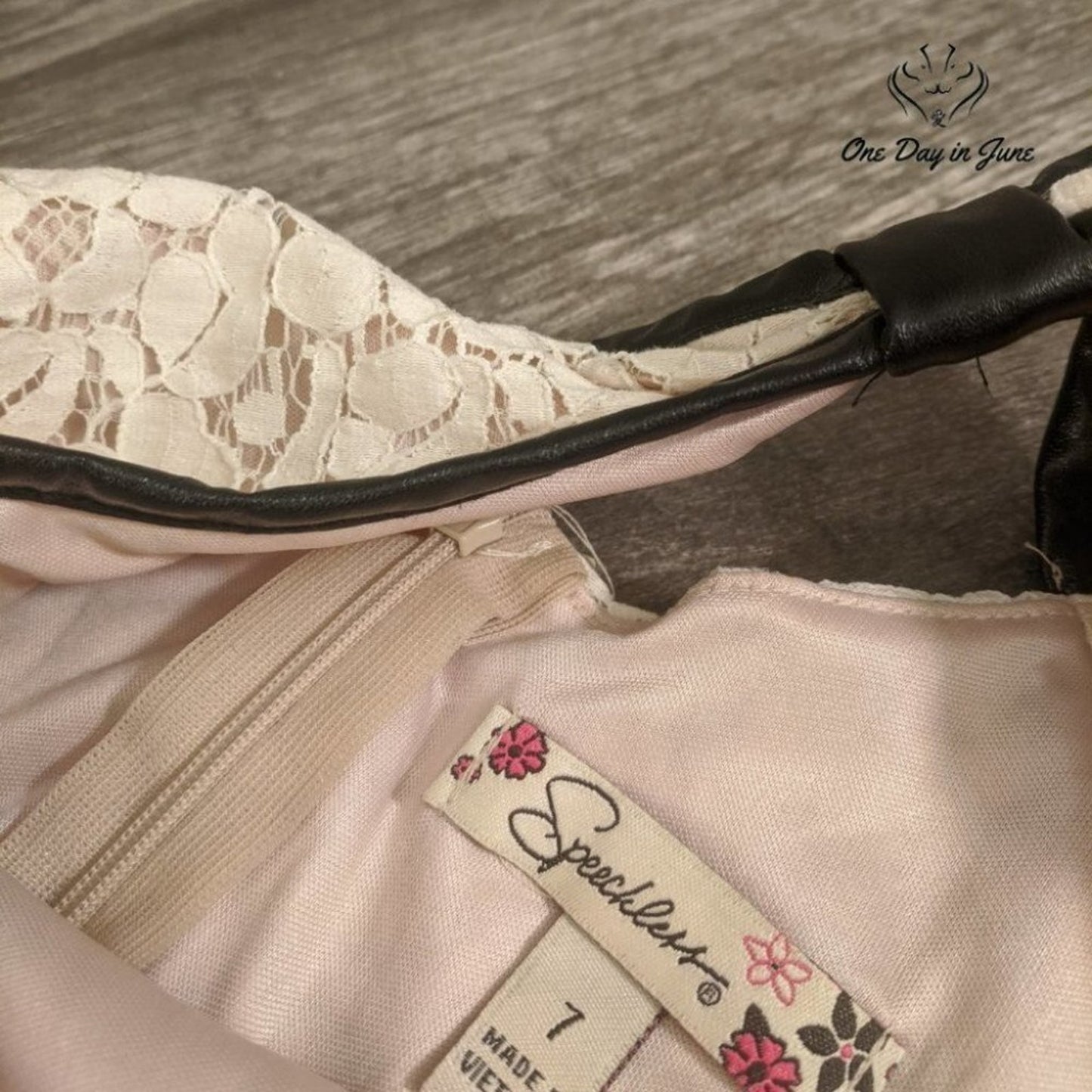 Speechless Lacy Dress with Black Ribbon