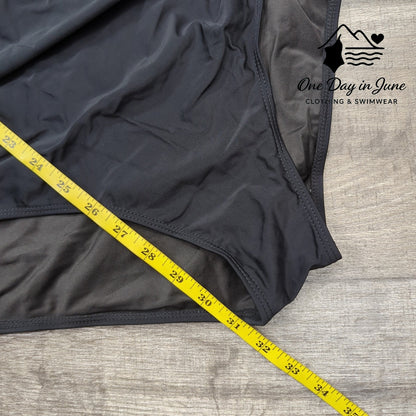 Yonique Plus Size Cross Front Tummy Control One Piece Size 22W